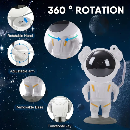 PROYECTOR DE ASTRONAUTA CON ESTRELLAS GALÁCTICAS